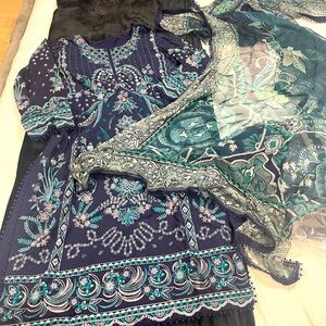 Fully embroidered 3 piece indian pakistani